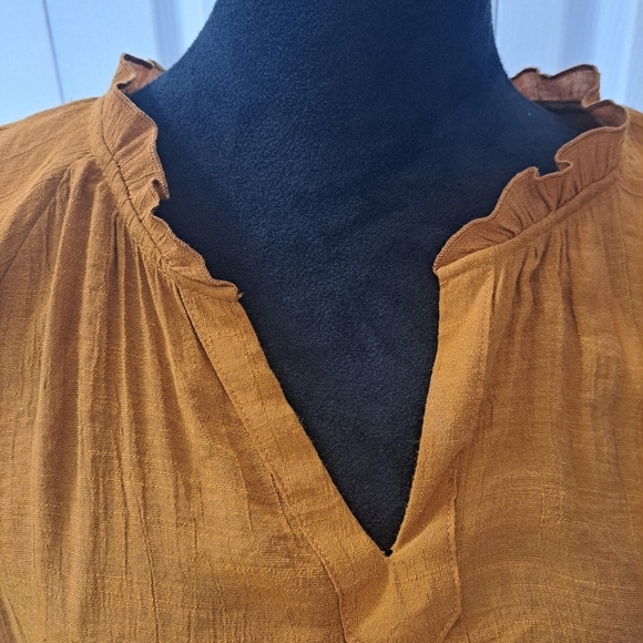 Nanette Lepore Semi Sheer Tiered Ruffle Sleeve Tunic/Top Size L - Picture 2 of 14